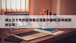 成立三个月的区块链公司是诈骗吗[区块链初创公司]